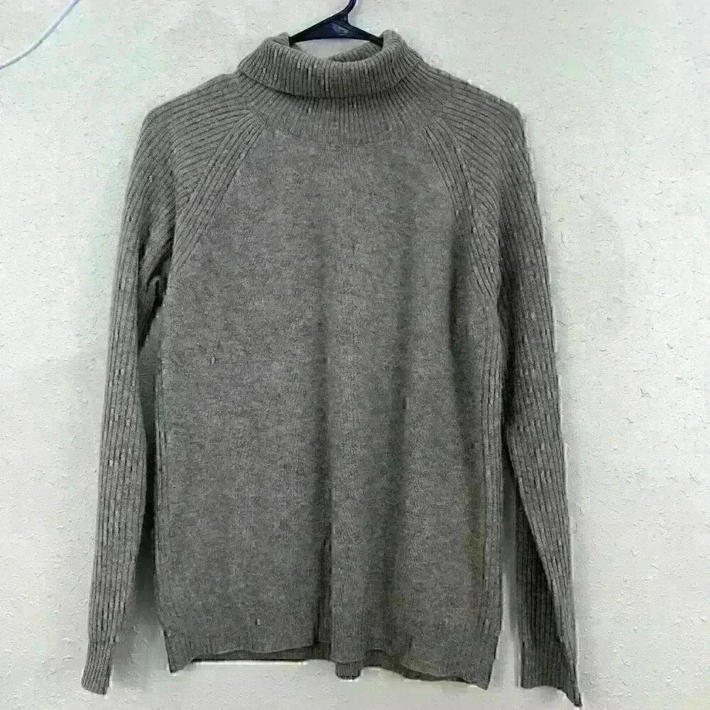 🔥Liny Xin Pure Superfine Merino Wool Turtleneck Sweater Brown Sz M?